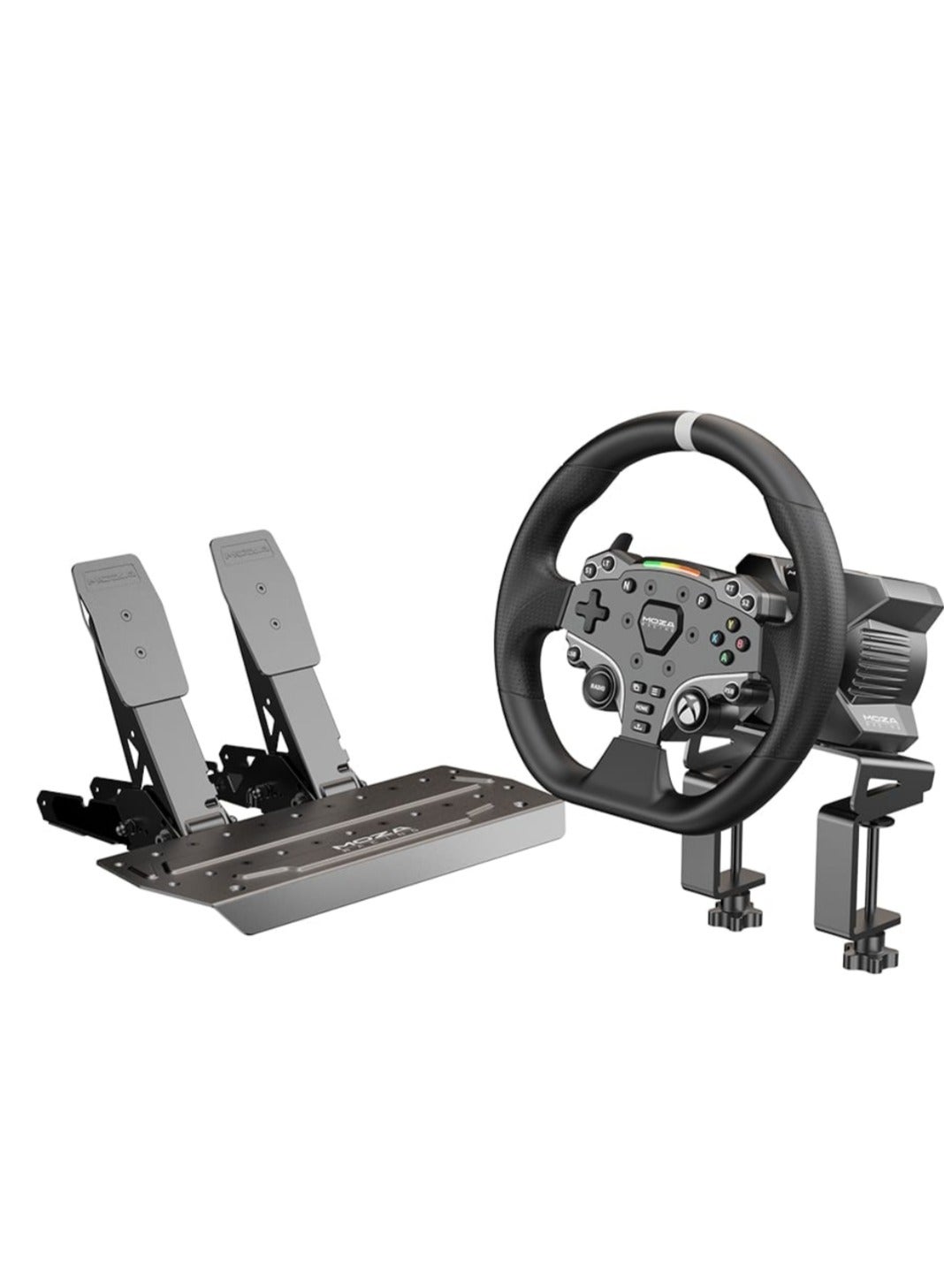 Compare MOZA R3 Licensed Racing Wheel & Pedals Bundle for PC and Xbox, 3.9Nm DD Motor, 11 Wheel, Aluminum Build, ISF PU Grips, Steel Construction | R3Bundle at KSA Price