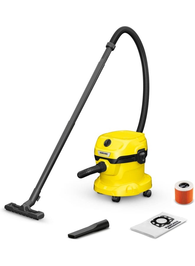 Compare WD 2 Plus Wet and Dry Vacuum Cleaner with Blower Function, 1000W Power, 12L ImpactResistant Container, 1.8m Suction Hose, for Home, Garage, Workshop & Car Cleaning, Yellow  2 Years Warranty 12 L 1000 W 1.628002.0 Yellowblack at KSA Price