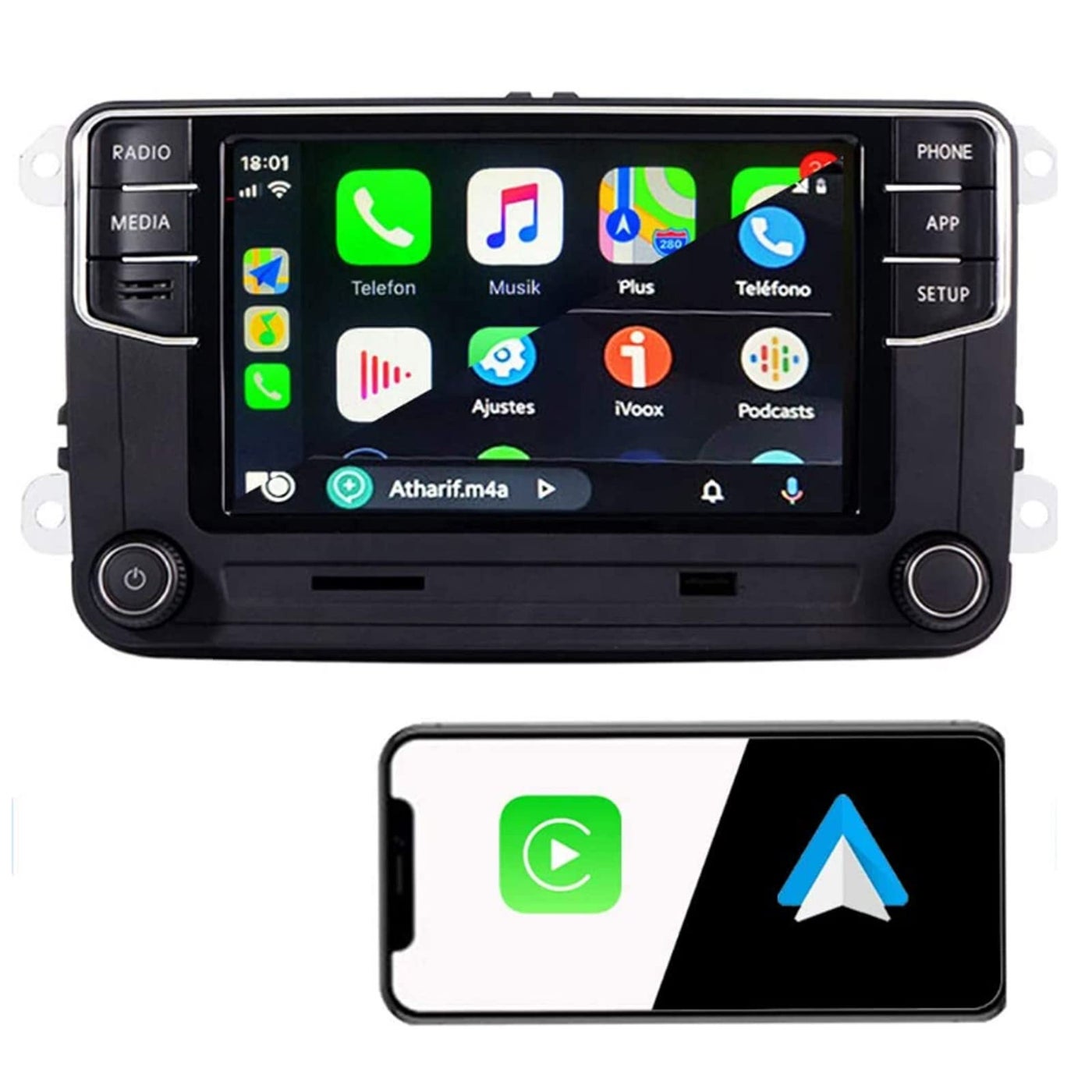 Compare SCUMAXCON Car Stereo Carplay Android Auto MIB2 RCD360 Pro Bluetooth RVC USB 65 Touchscreen for VW Jetta Golf Tiguan Passat Caddy EOS Passat Touran CC at KSA Price