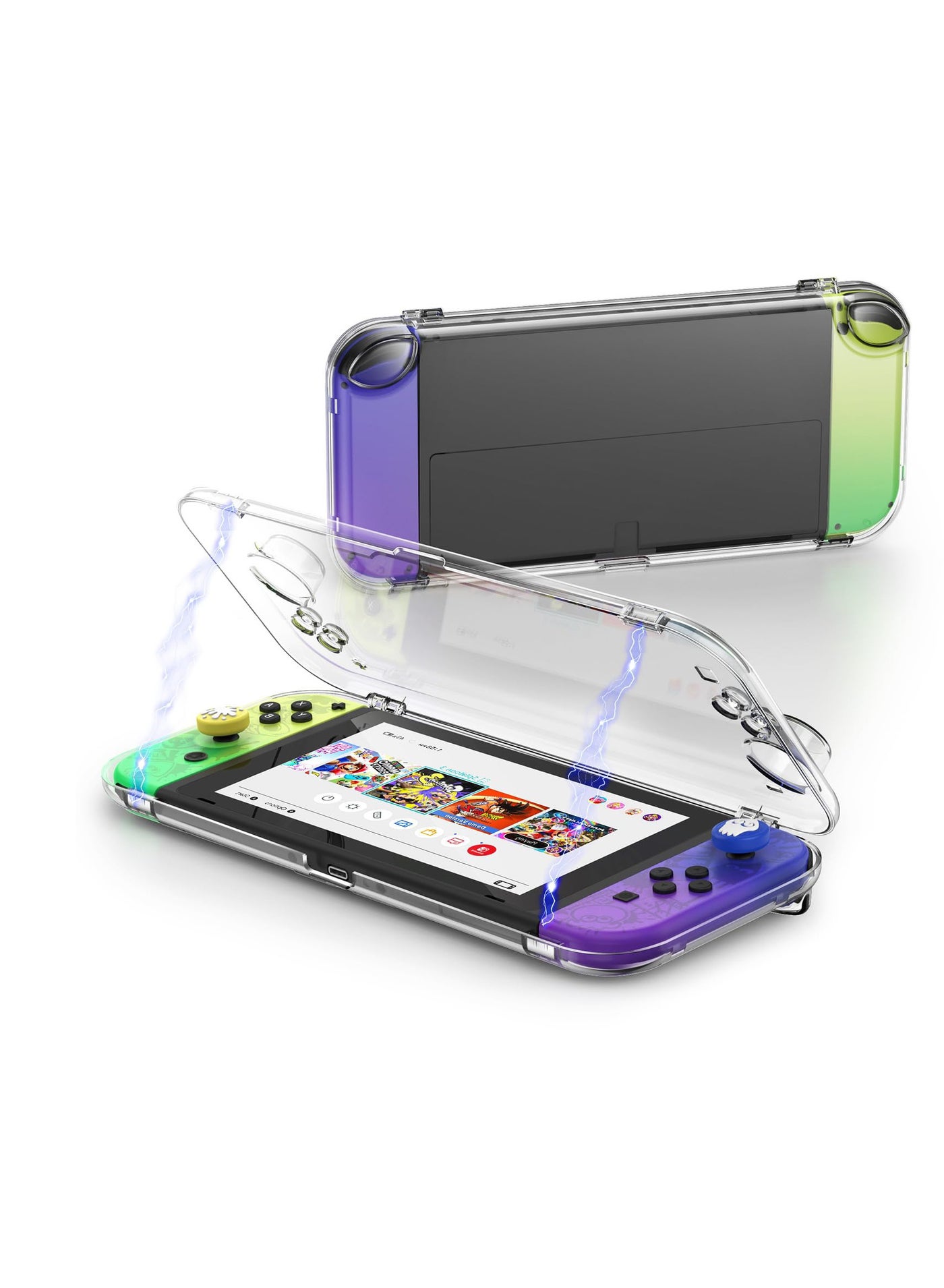 Compare Transparent Case for Nintendo Switch OLED, Magnetic Closure Travel Case for Switch OLED, Comfort Grip Case with ShockAbsorption and AntiScratch Design, Transparent at KSA Price