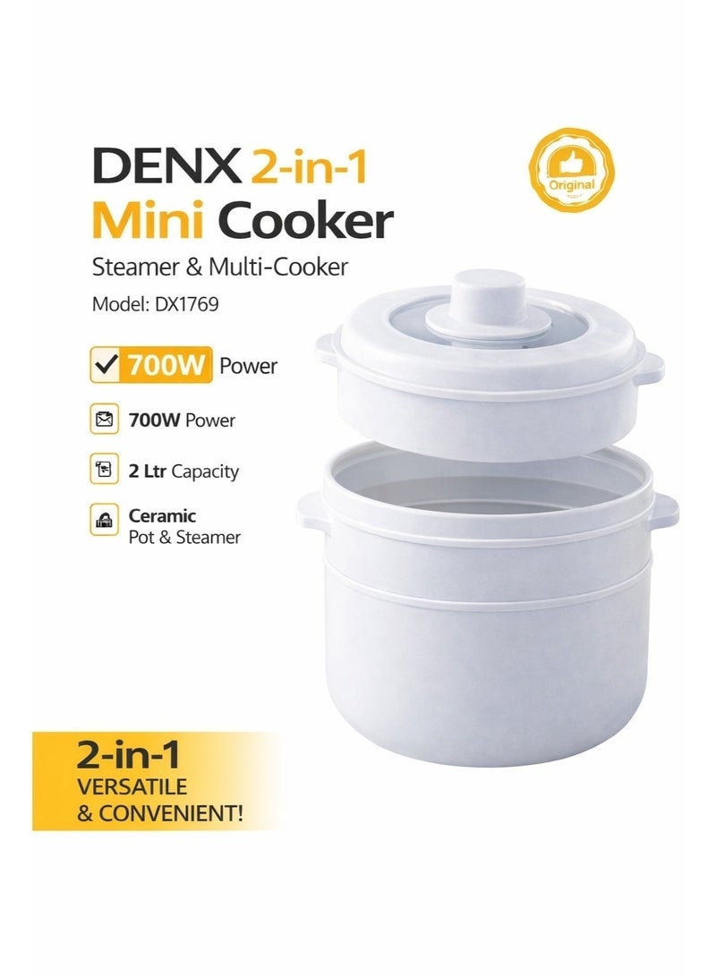 2 in 1 Mini Electric Cooker 700W Rice Cooker…