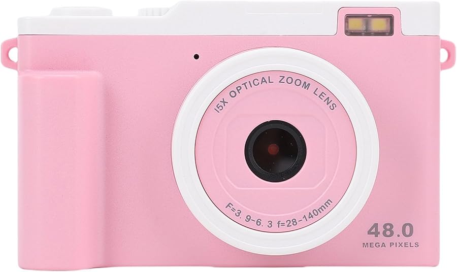 Compare Vbestlife 48MP Autofocus Digital Camera Dual Lens 15x Zoom Fill Light Compact Travel Pink at KSA Price