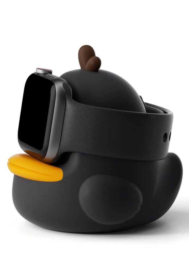 Compare Charger Stand Compatible with Apple Watch Series 4946454442414038mm iWatch Ultra2Ultra1098SE276SE54321,Cute Duck Silicone Dock,Supports Night Stand Mode,Black at KSA Price