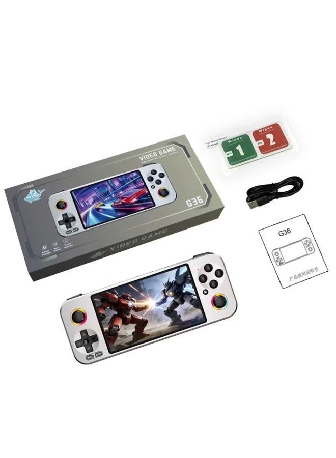 Compare G36 Portable Retro Handheld Game Console 4.5 Inch IPS Screen 15000 Preloaded Games Metal Gaming Device RGB Light Rechargeable Pocket Video Game Player for Indoor and Travel Entertainment at KSA Price