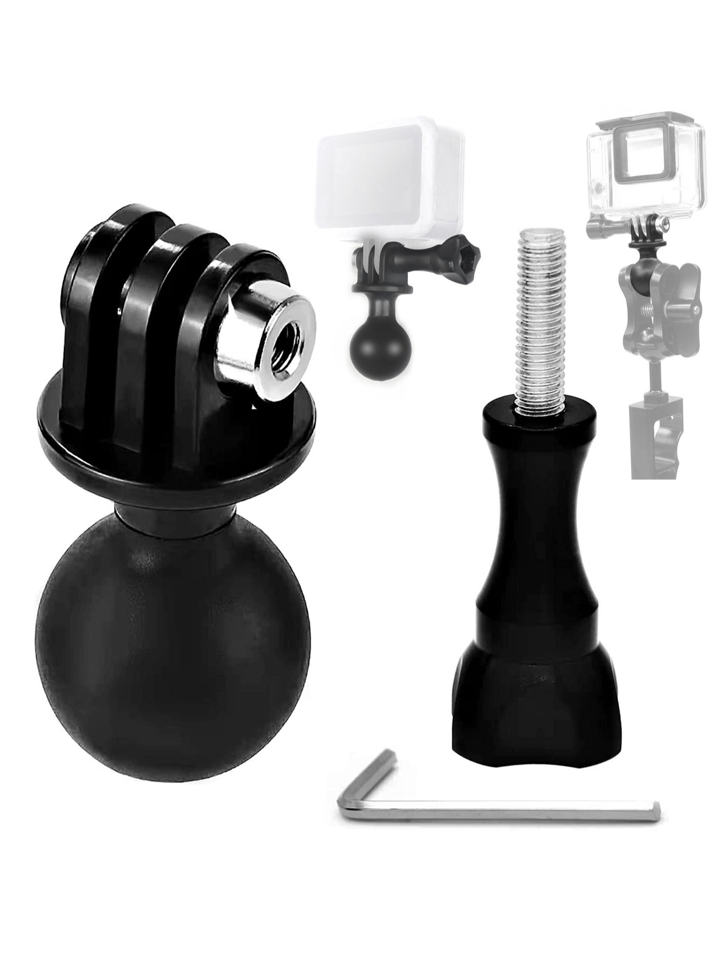 Ball Mount Adapter for Gopro Hero Series/Yi/Coyote/AKASO/SJCAM…