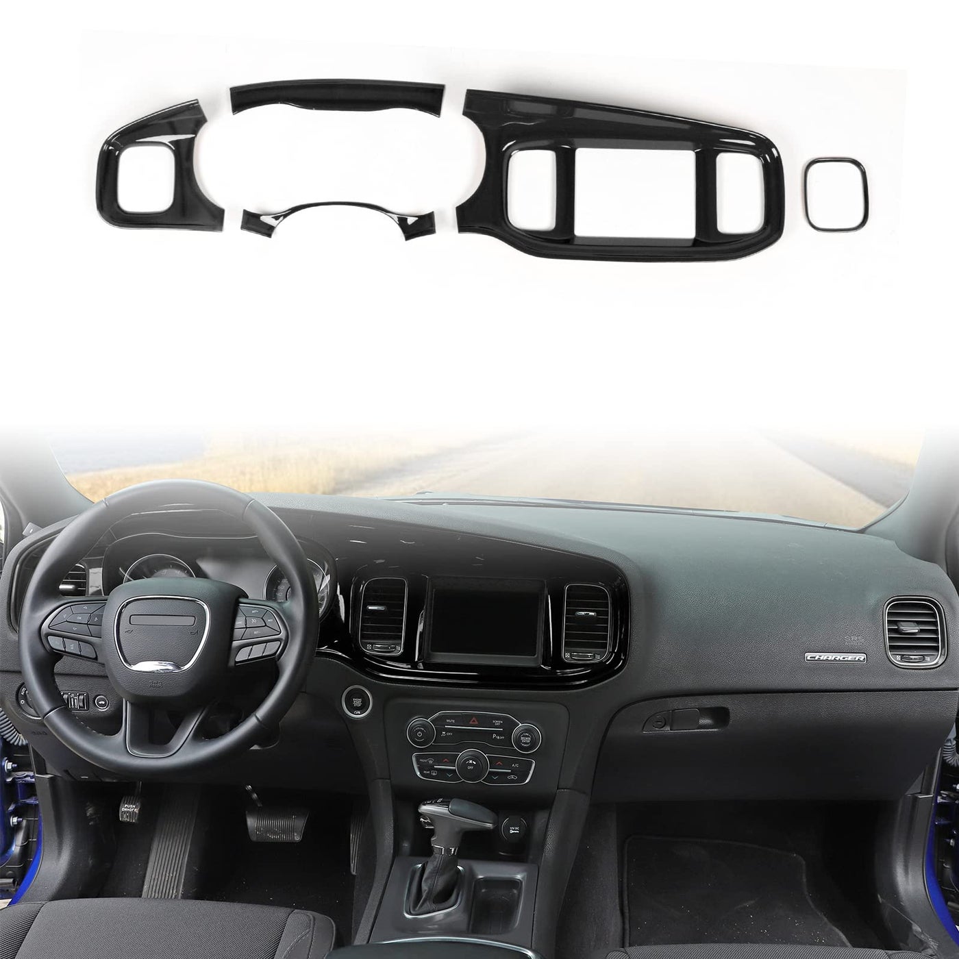 Compare JWWY for Charger Center Consoles Dash Board Dashboard Instrument Gauge Cluster Dash Fascia Trim Panel Garnish Bezel for 20152024 Dodge Charger Interior Accessories ABS Bright Black 5pcs at KSA Price
