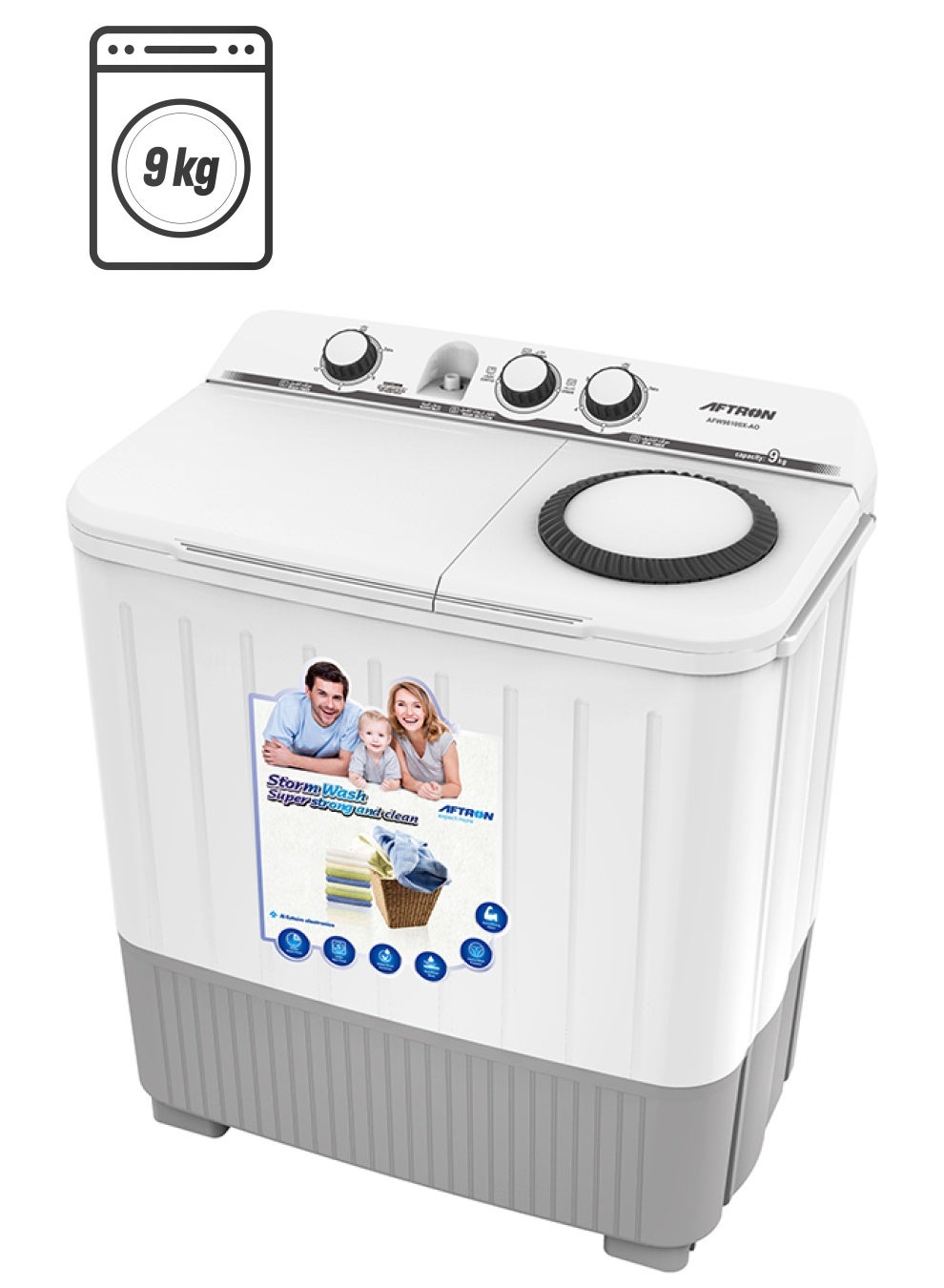 Twin Tub Washing Machine 9 kg AFW96101X White