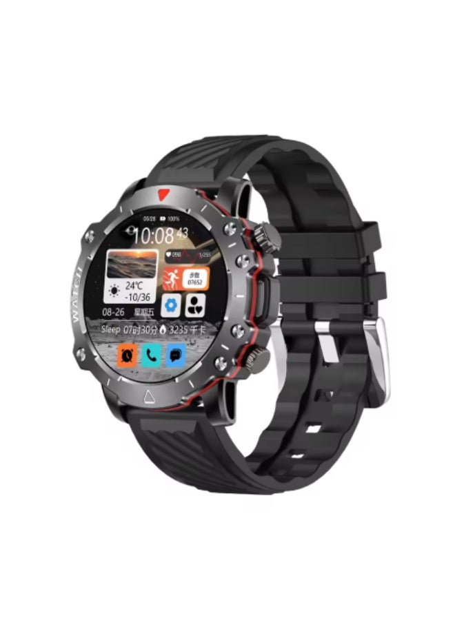 Compare Sports Smart Watch with HD Display, MultiSport Modes, Waterproof Fitness Tracker, Health Monitoring, Long Battery Life Rubber Strap Smartwatch for Men at KSA Price