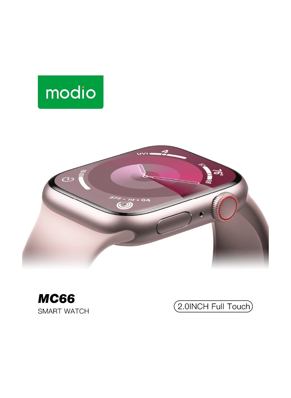 Compare Modio MC66 Smart Watch With Full Display, Smart Split Screen & Long Battery Life, Support Calling, Full Screen, Heart Rate, Step Count, Sleep Alert at KSA Price