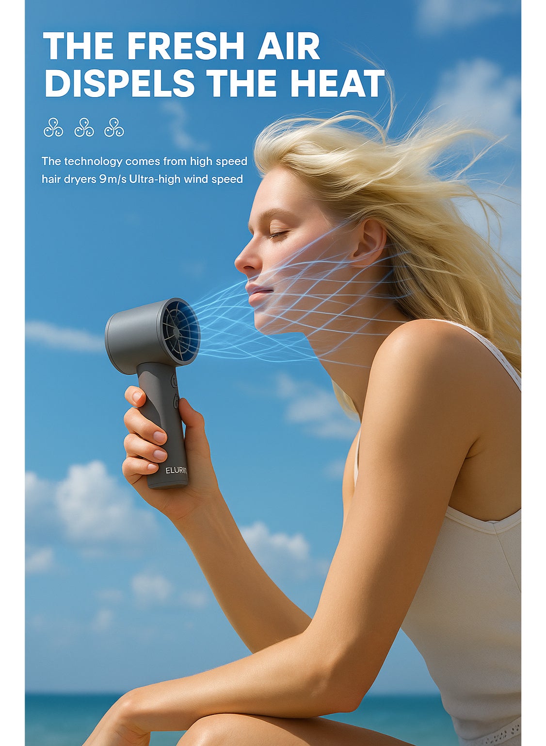 Compare Elurian Mini USB Rechargeable Fan –Portable Cooling Fan for Pocket, Travel, Office | Quiet, USBC Fast charge at KSA Price