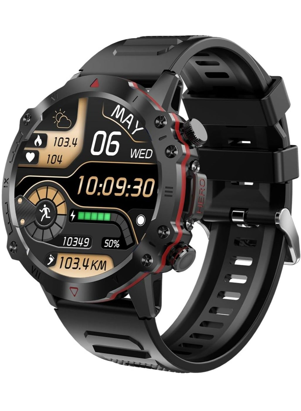 Compare 1.39 Smartwatch for Men Women, 110+ Sport Modes, Fitness Tracker with Heart Rate SpO2 Monitor, IP67 Waterproof Outdoor Sports Watch for Android iPhone Phones at KSA Price