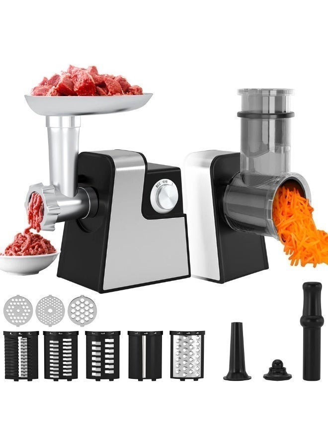 Compare 10in1 Electric Vegetable Slicer, Cheese Grater & Meat Grinder, 300W Food Processor with Interchangeable Blades, Wide Feeding Chute, OneTouch Control for Home Kitchen at KSA Price