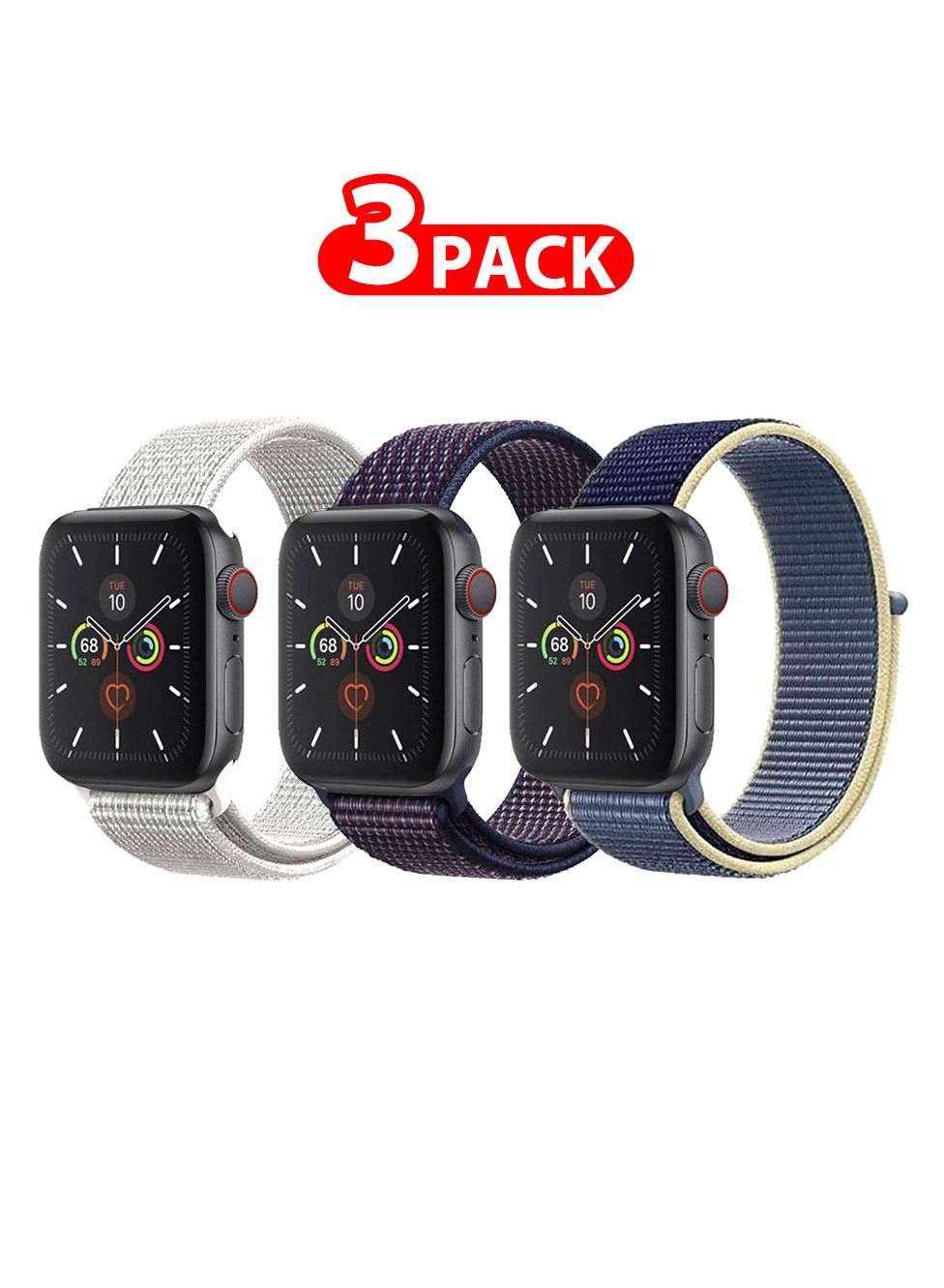 3 Pack For Apple Watch 41mm 40mm 38mm Nylon…