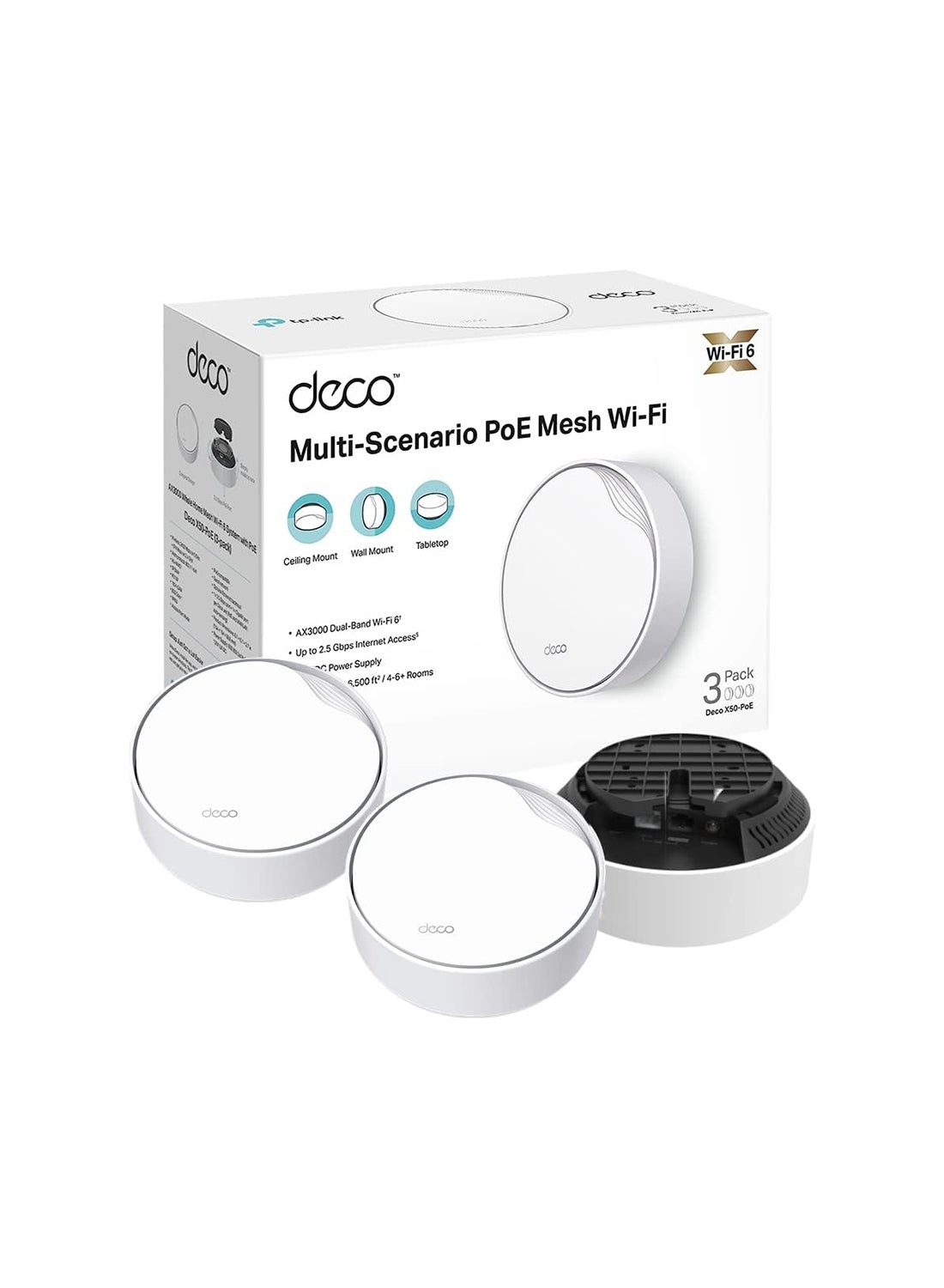 Deco X50-PoE AX3000 Whole Home Mesh Wi-Fi 6 System…
