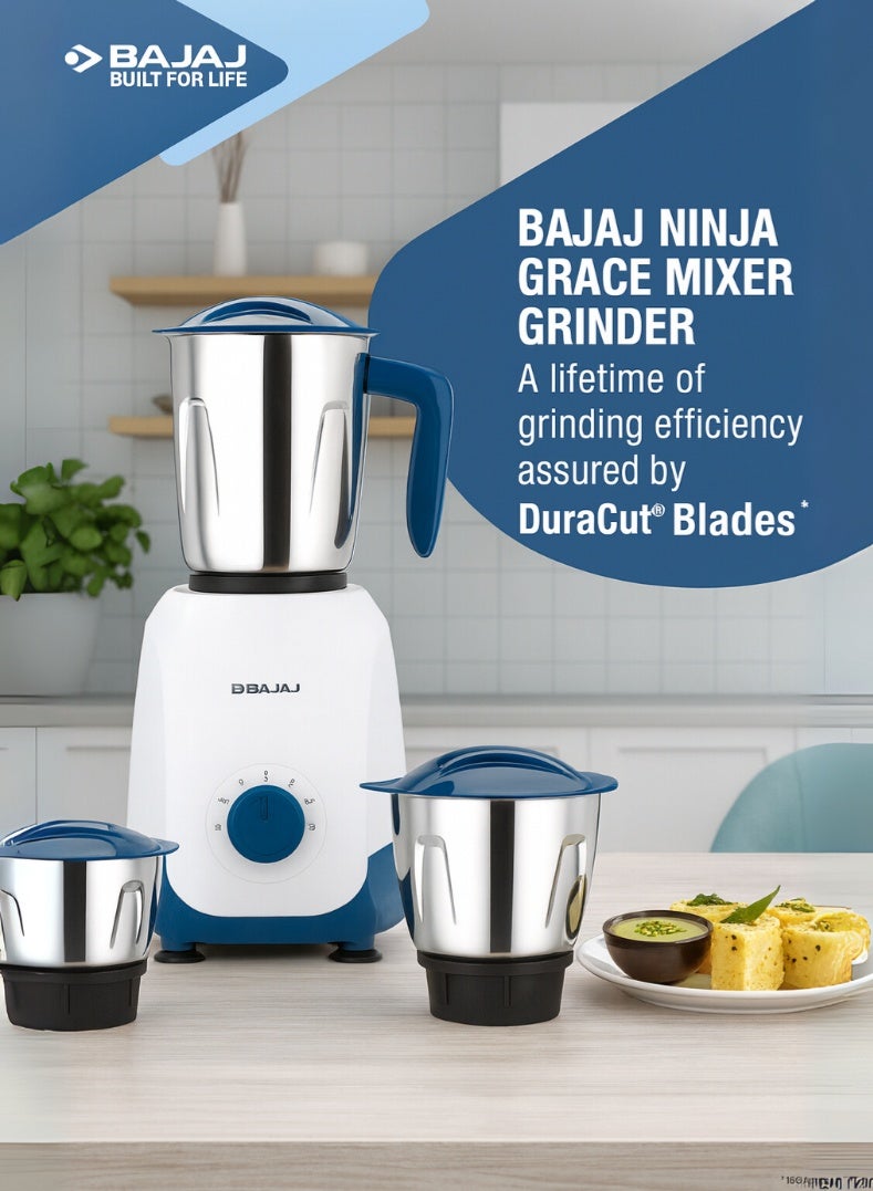Ninja Series Notch Mixer Grinder, Stylish French Blue…