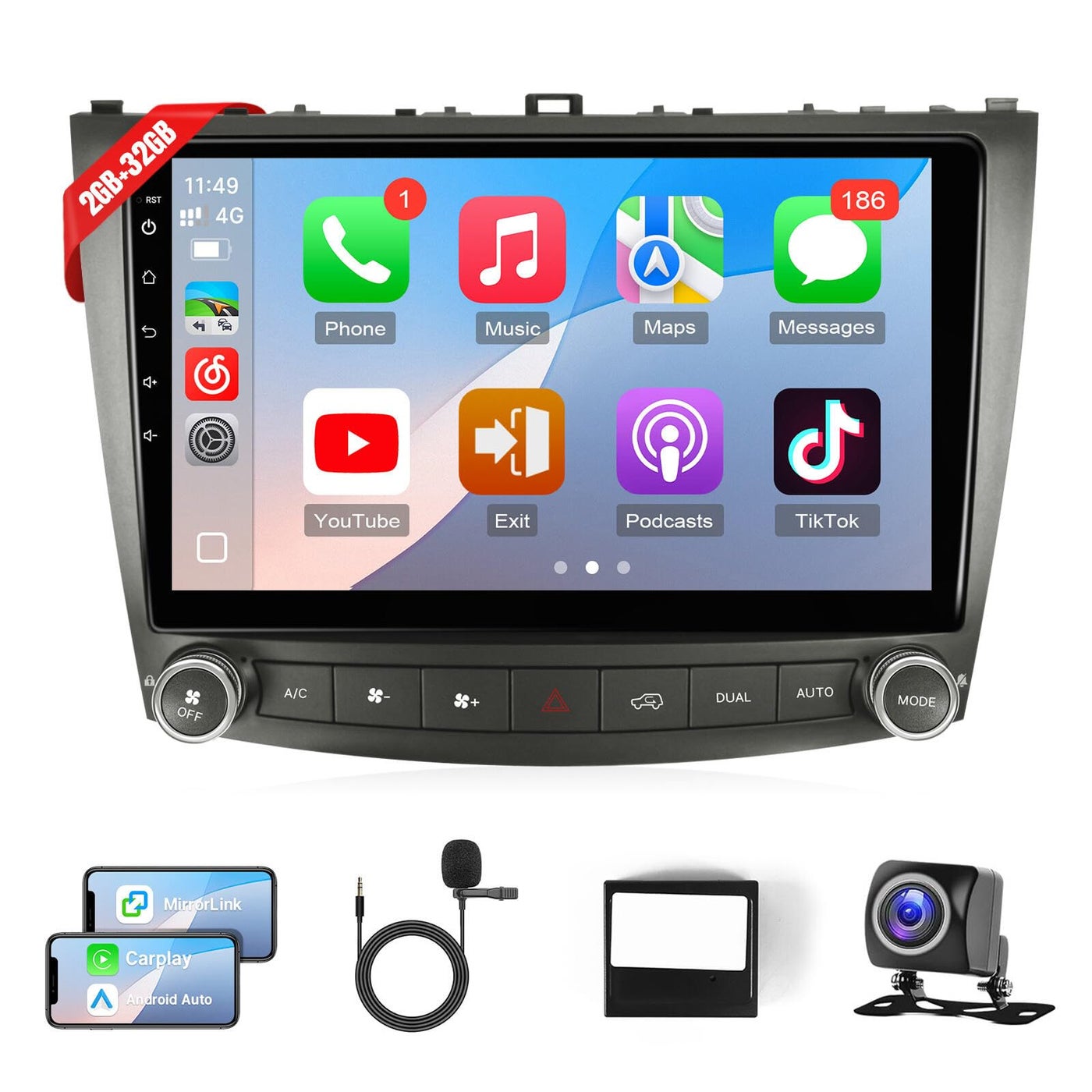 Compare Naifay Android Car Radio for Lexus IS250 IS300 IS350 20062012 Stereo, 10.1inch IPS Touch Screen for Lexus Car Stereo with CarplayAndroid AutoBluetoothGPSWiFiCameraSWCMIC+Can Bus at KSA Price