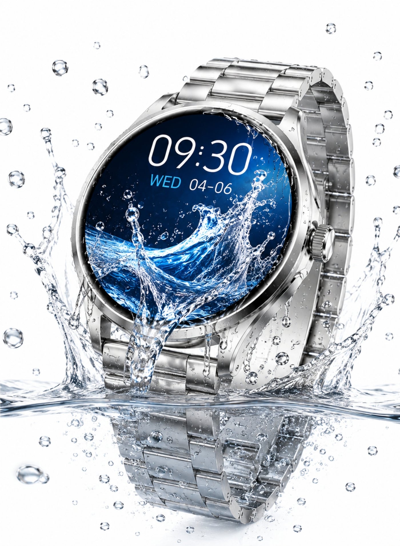 Compare X57 Smart Watch Waterproof AMOLED Display Bluetooth Calling 3 Straps Fitness Tracker for Android iOS Silver at KSA Price