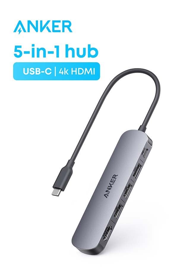 Compare Anker USBC Hub 5in1, 4K@30Hz HDMI with 100W Max Power Delivery, USBC and USBA Data Ports, Compact and Stylish for MacBook, Dell XPS, and More Charger Not Included Grey Gray at KSA Price