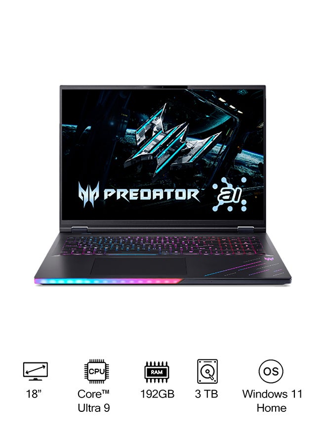Compare Predator Helios PH18 Laptop With 18Inch WQXGA Display, Core Ultra 9275HX Processor192GB RAM3TB SSD24GB Nvidia Geforce RTX 5090 GraphicsWindows 11 Pro English Abyssal Black at KSA Price