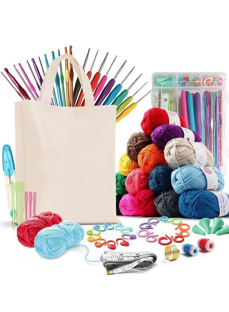 73 Piece Crochet Kit with Hooks Yarn Set…
