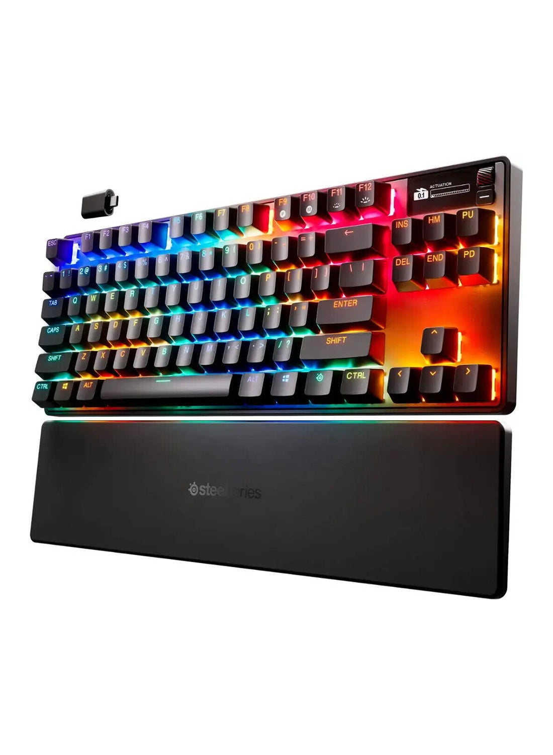 Compare Apex Pro TKL Gen 3 Wireless Mechanical Gaming Keyboard, OmniPoint 3.0 Adjustable HyperMagnetic Switches, 0.7ms Response Time, DoubleShot PBT Keycaps, 37.5 hrs Battery Life Wireless, 5 Custom Profiles, PerKey RGB Lightin at KSA Price