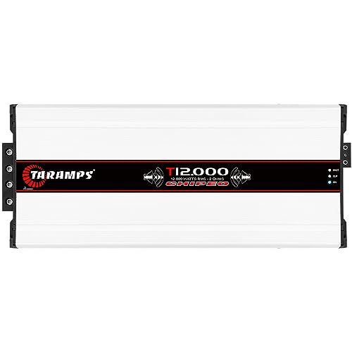Compare Taramps T 12.000 Chipeo Amplifier 2 Ohms 12000 Watts RMS 1 Channel Car Audio Peak Power 13300W RMS Monoblock Amp, Compatible with Monitor Level Remote at KSA Price