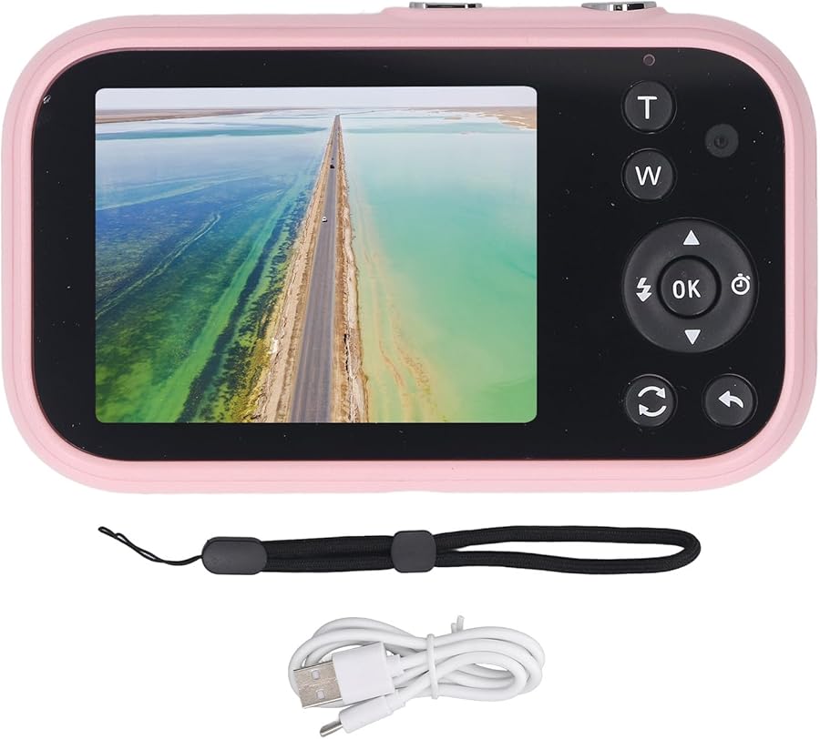 Pink Digital Camera 16X Zoom Vlogging Compact Travel…