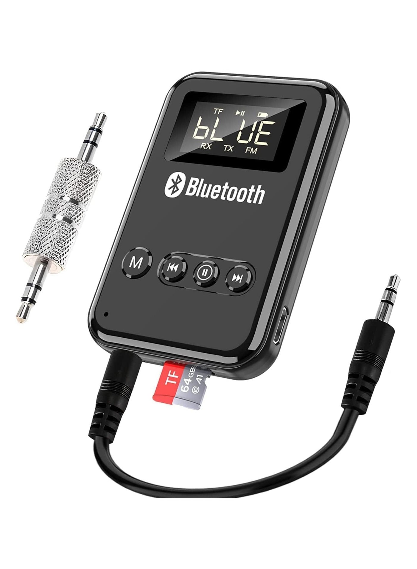 Compare Bluetooth Transmitter Receiver with LCD Screen, 4in1 Wireless Audio V5.0 AUX Bluetooth Adapter for CarPCTVAirplaneHome TheaterSpeakersMP3 Player to Headphones at KSA Price