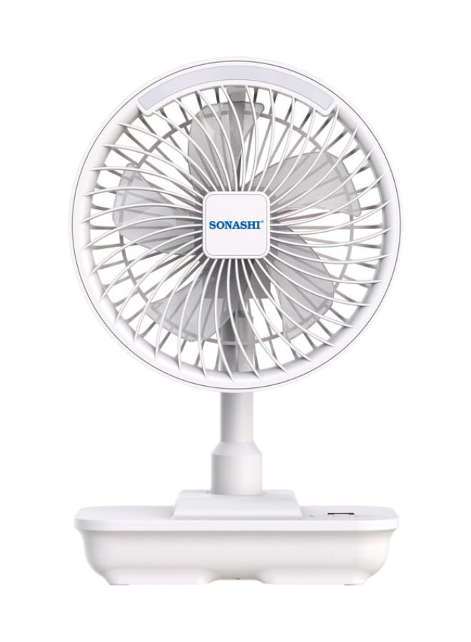 8-Inch White Rechargeable Fan with 19 Bright…