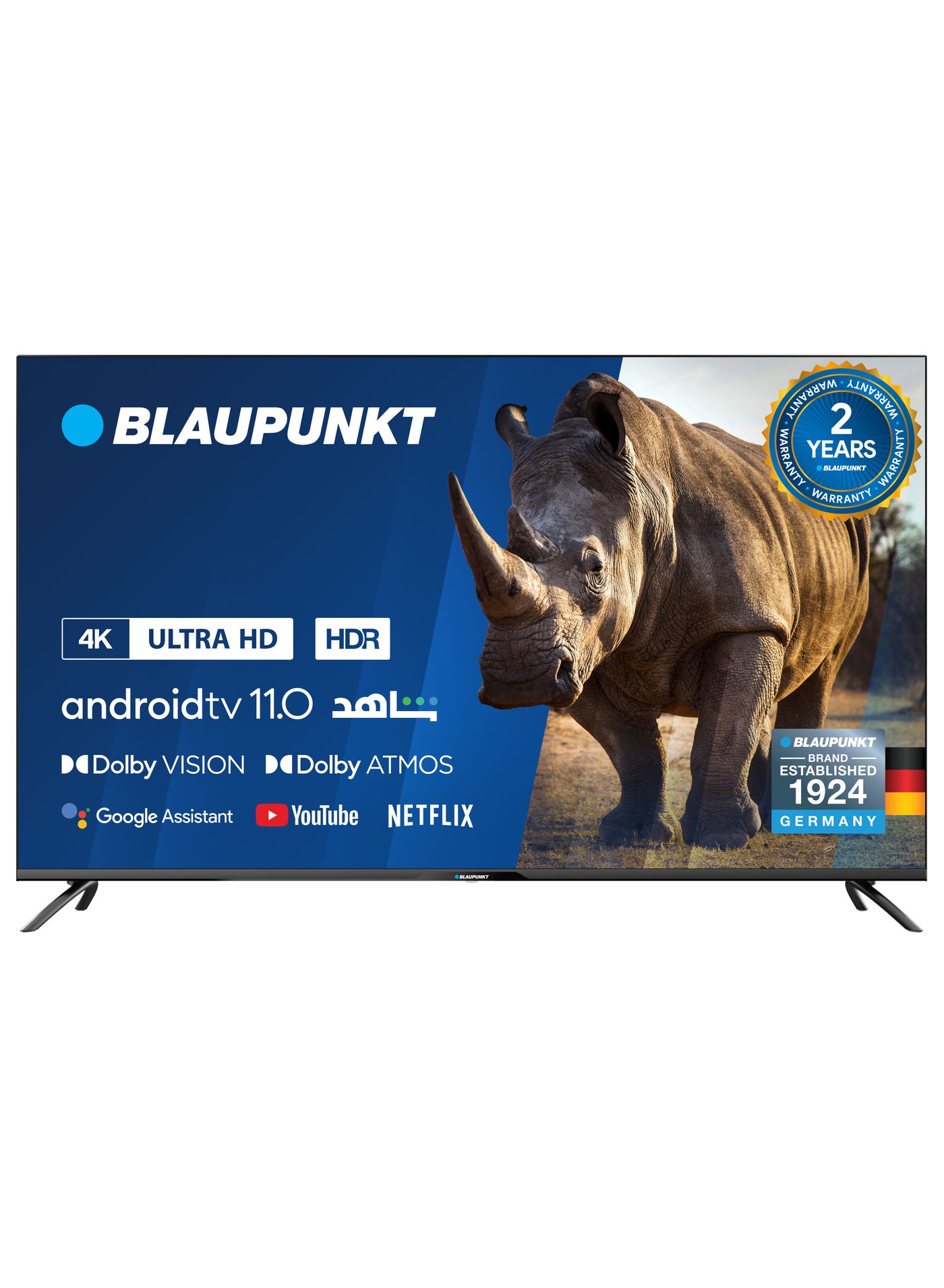 Compare Blaupunkt 55UBC6000D 55inch 4KUHD Android Smart TV, German Technology, Android TV 11, Dolby Vision, Dolby Atmos, MEMC, 16GB Memory, Netflix, YouTube, Shahid, WiFi, Bluetooth 5.0 at KSA Price