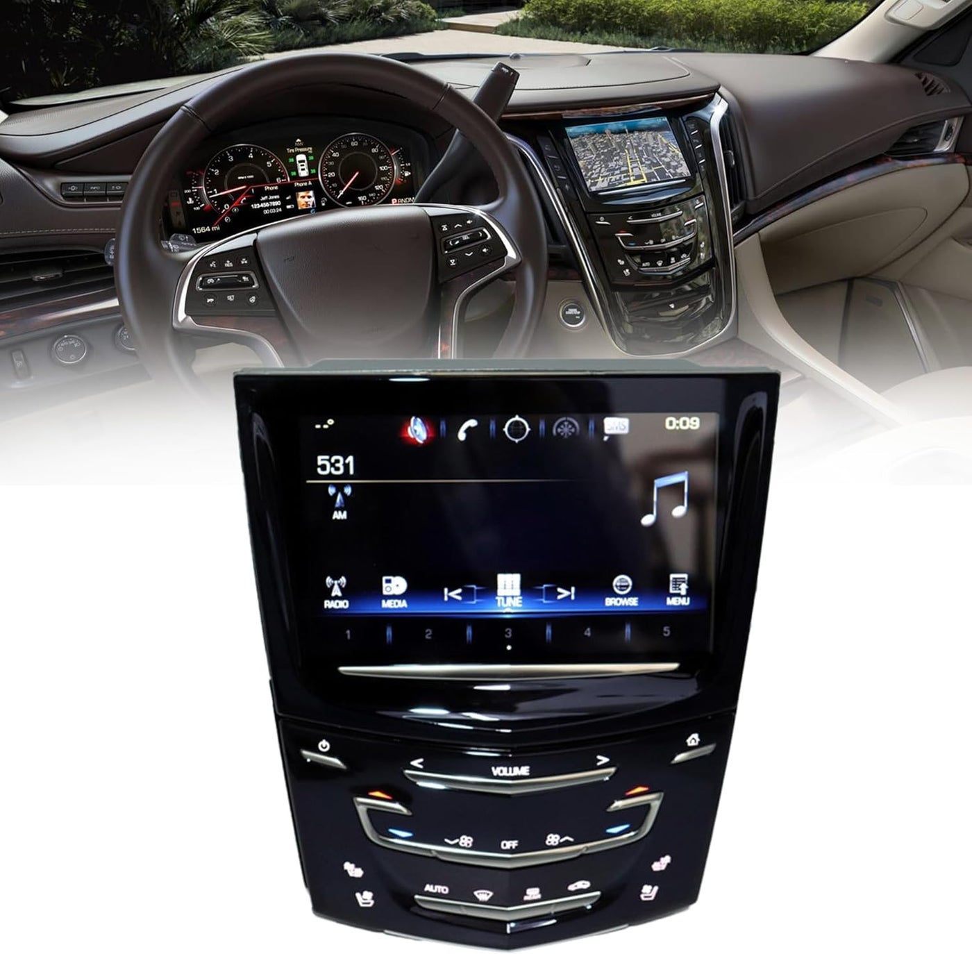 Compare Dasbecan Touch Screen Navigation Radio GPS Assembly CUE System for Cadillac at KSA Price