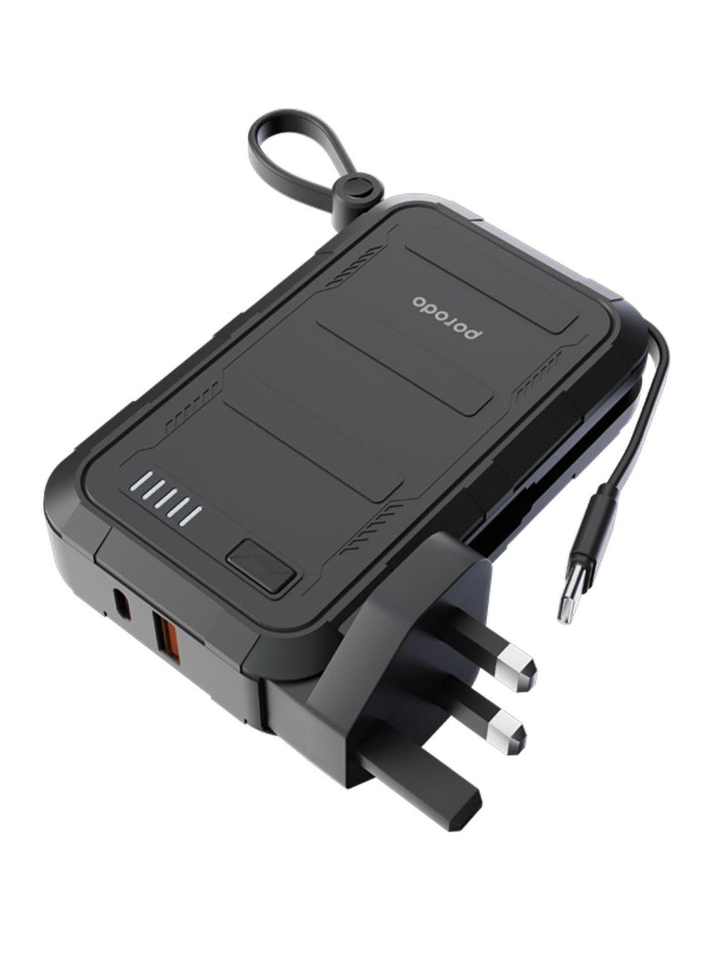 Compare 10000mAh PPS Wall Charger Power Bank with Integrated TypeC & Lightning Cable, PD 20W, 22.5W USBA Output, 10W Lightning, Simultaneous Charging  Black at KSA Price