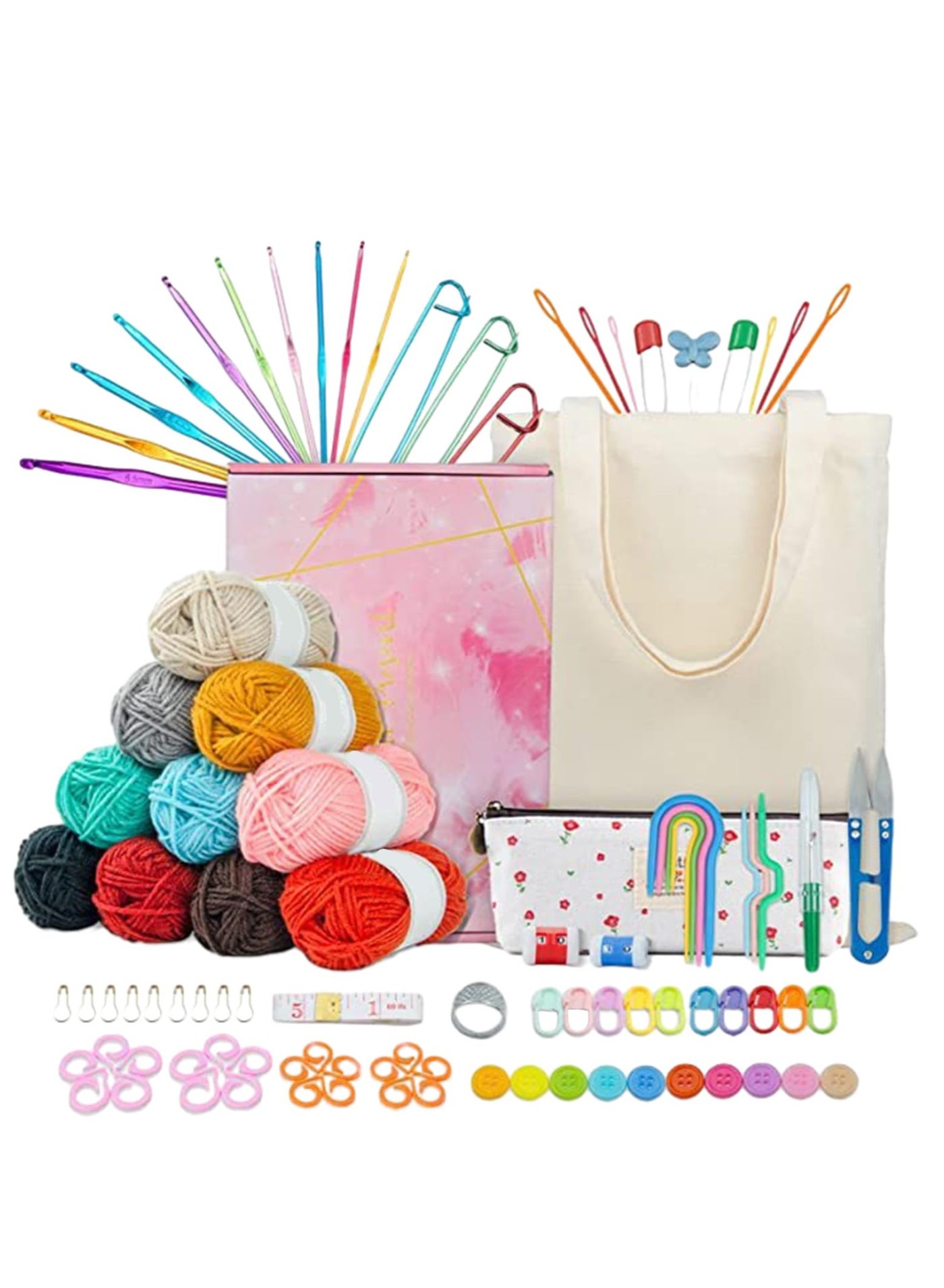 Crochet Set, 96pcs Learn to Crochet, DIY Knitting…