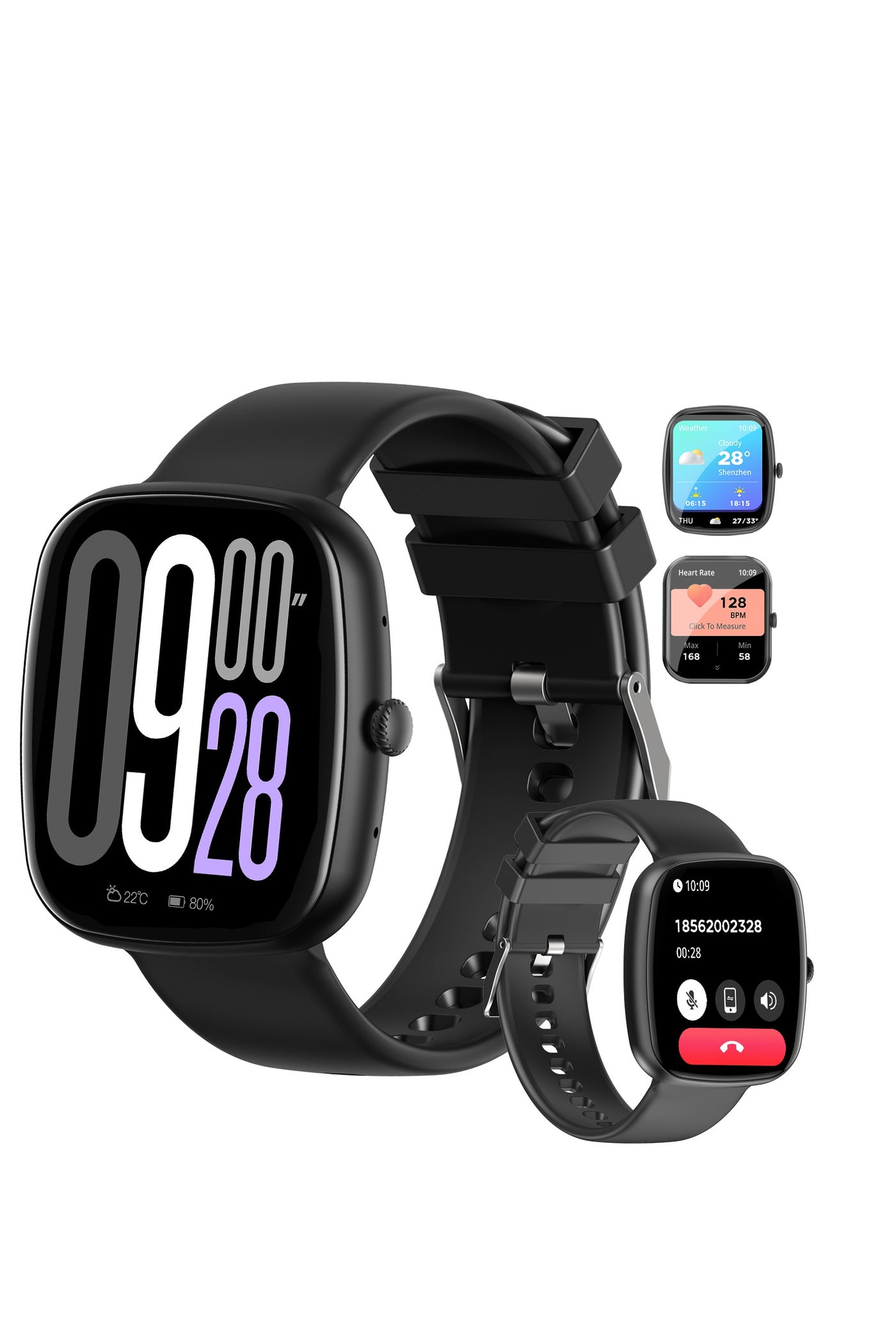 Compare PEJE Smart Watch for Men  1.83 Display, Prayer Alerts & Arabic Support, Bluetooth Calls, IP68 Waterproof, SpO2HRSleep Monitor, 123+ Sports Modes, 7Day Battery, iOSAndroid Compatible  Black at KSA Price