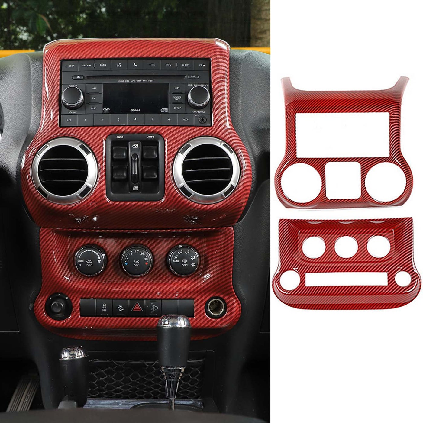 Compare RTTCZ Center Console Dashboard Panel Cover Trim Air Conditioning Switch Panel Cover Trim Kit Decoration Interior Accessories for Jeep Wrangler JK JKU 24 Door 20112017Red Carbon Fiber at KSA Price
