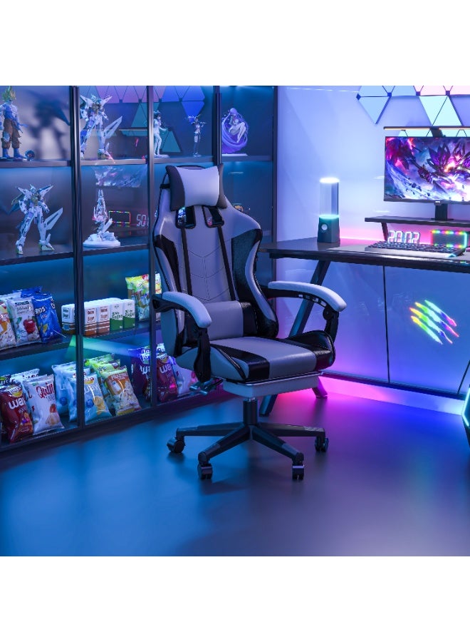 Compare Gaming Chair For Home and Office Ergonomic Chair for Adults High Back Reclining Function Computer Office PC Leather Chair Height and Angle Adjustable Neck and Lumbar Support Video Game Chair at KSA Price