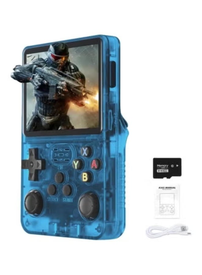 Compare R36S Handheld Game Console, 3.5Inch IPS Display, Open Source Linux System, 64GB TF Card, BuiltIn Games, Dual 3D Joysticks, Portable Retro Gaming Console, Blue at KSA Price