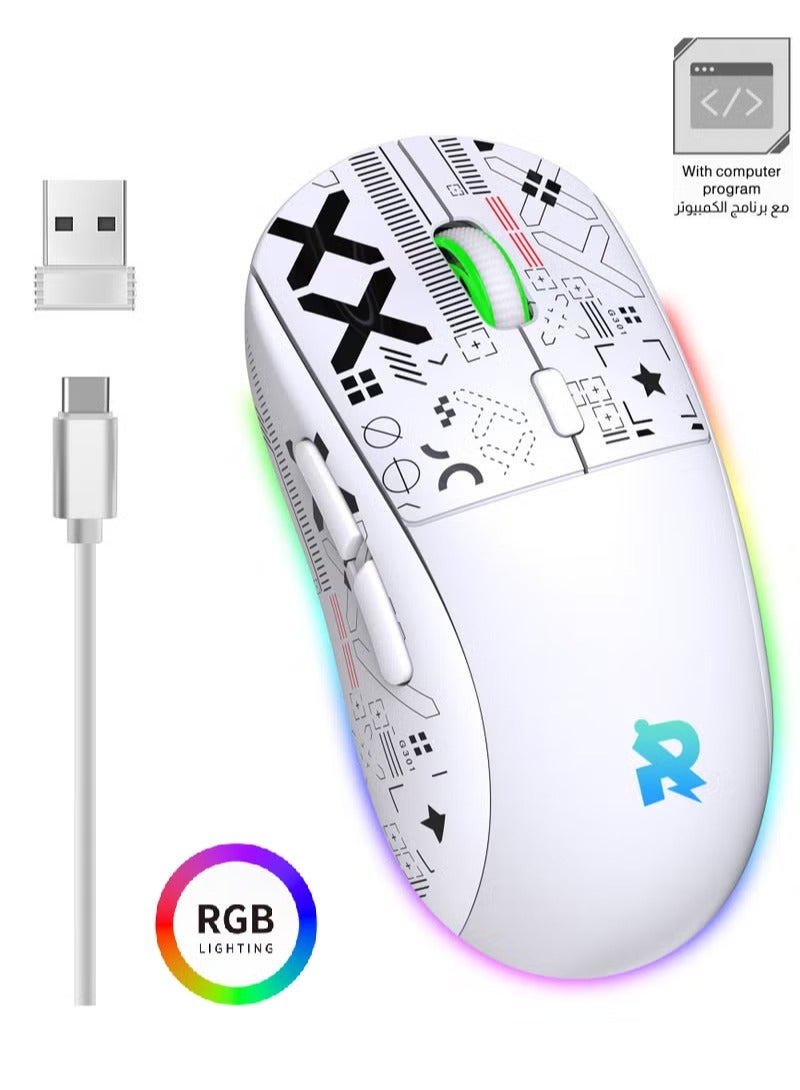 Gaming Mouse, Wired/Wireless/Bluetooth Tri Modes,…