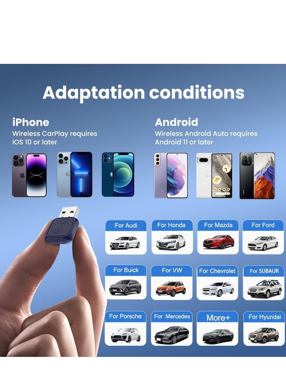 Mini Ultra Wireless CarPlay & Android Auto USB Adapter…