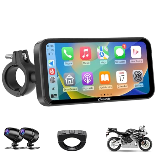 Carpuride W603D Motorcycle GPS Carplay Screen,…