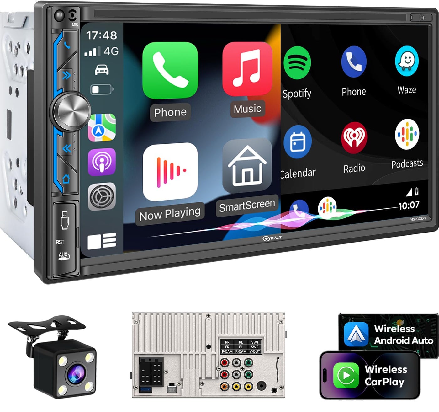 PLZ 7 Wireless Double Din Car Stereo Apple…