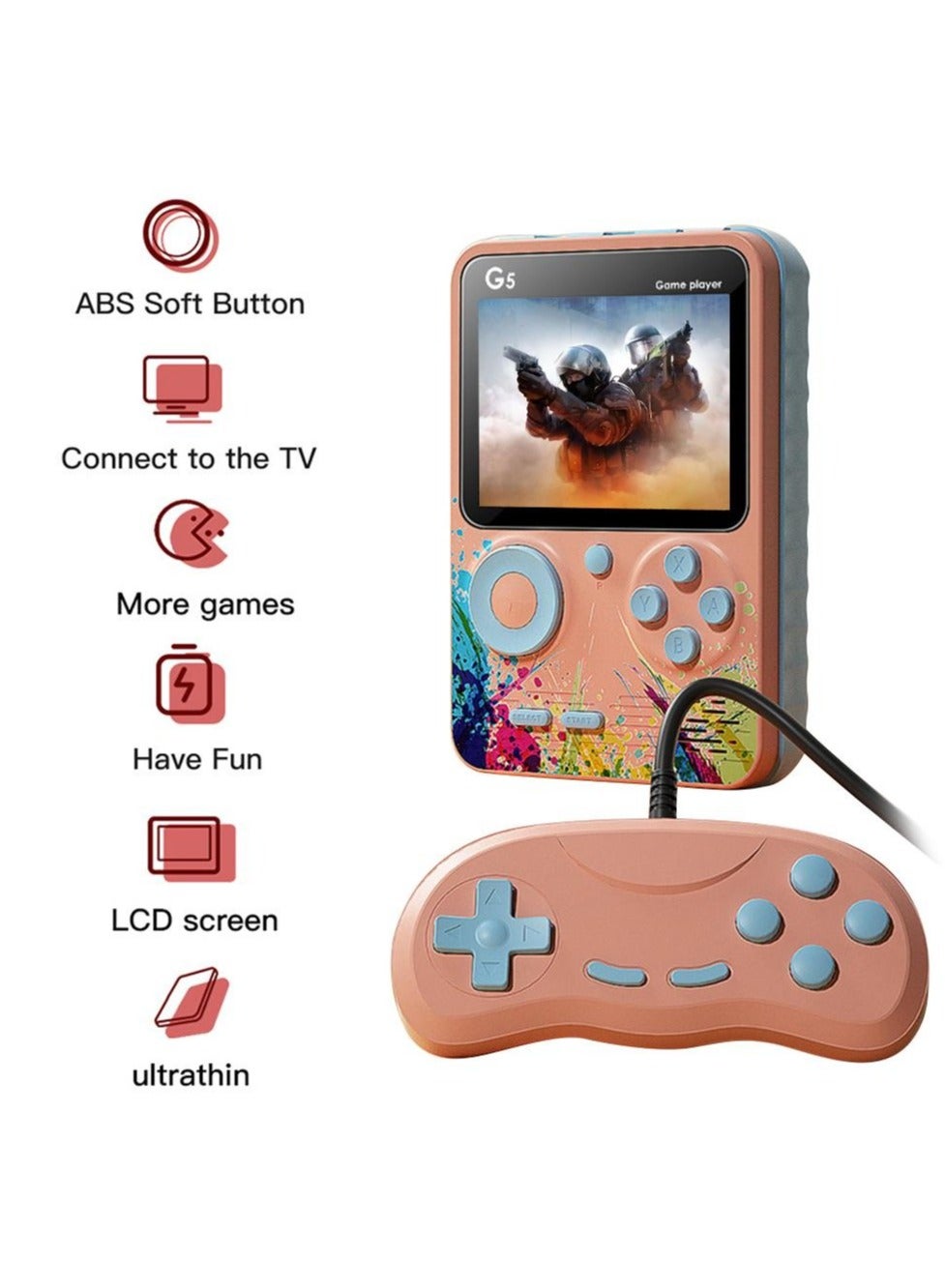 G5 Handheld Retro Video Game Console with Hundreds…