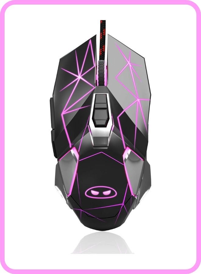 Compare Gaming Mouse Wired G10, 7 Colors Breathing LED Backlit Black Gaming Mouse, 6 Adjustable DPI up to 3200 DPI, Ergonomic Optical Computer Mouse with 7 Buttons for Windows at KSA Price
