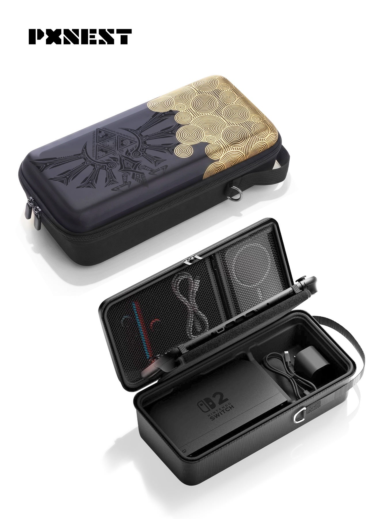 Compare Large Capacity Carrying Case for Nintendo Switch 2 & Switch OLED, Game Storage Bag with Foldable Stand, Fits Console, JoyCon, 10 Game Cards, Dock & Pro Controller at KSA Price