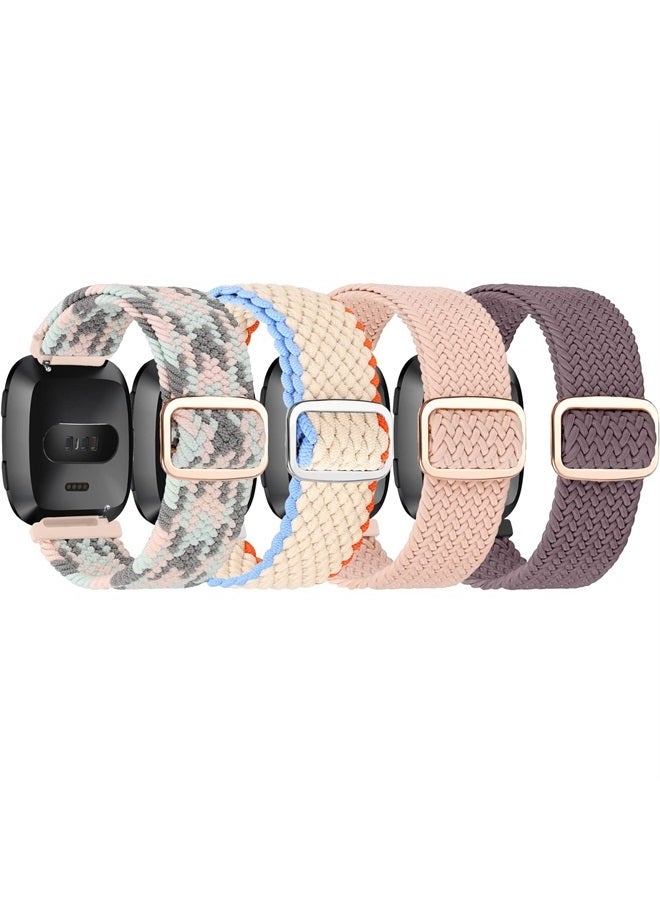 4 Pack Elastic Nylon Bands Compatible with Fitbit…