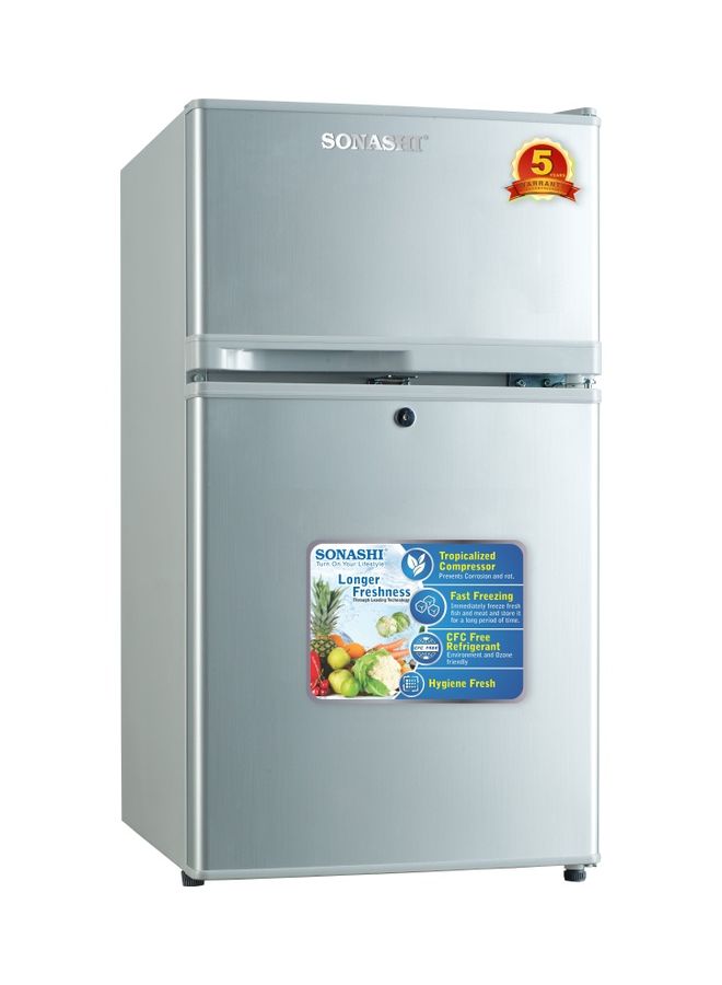 Compare 82 Liters Double Door Refrigerator SFD105 Silver at KSA Price