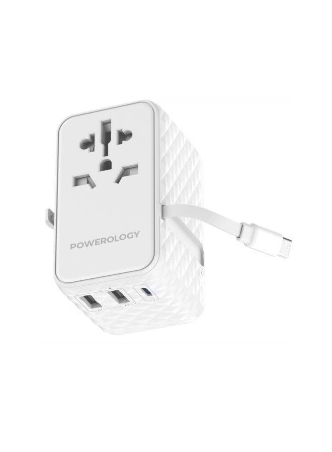 GaN 20W PD Universal Adapter with Retractable…