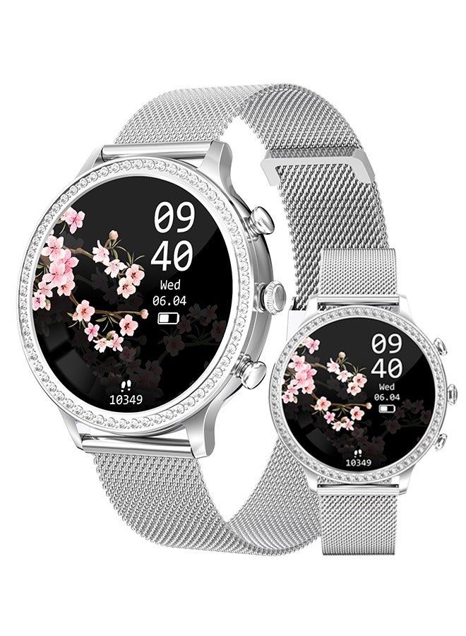 Compare Womens smart watch answermake calls smartwatch for Android phones and iOS 1.32HD screen fitness tracker 19 exercise mode heart rate sleep monitor pedometer waterproof, RTI70 Silver at KSA Price