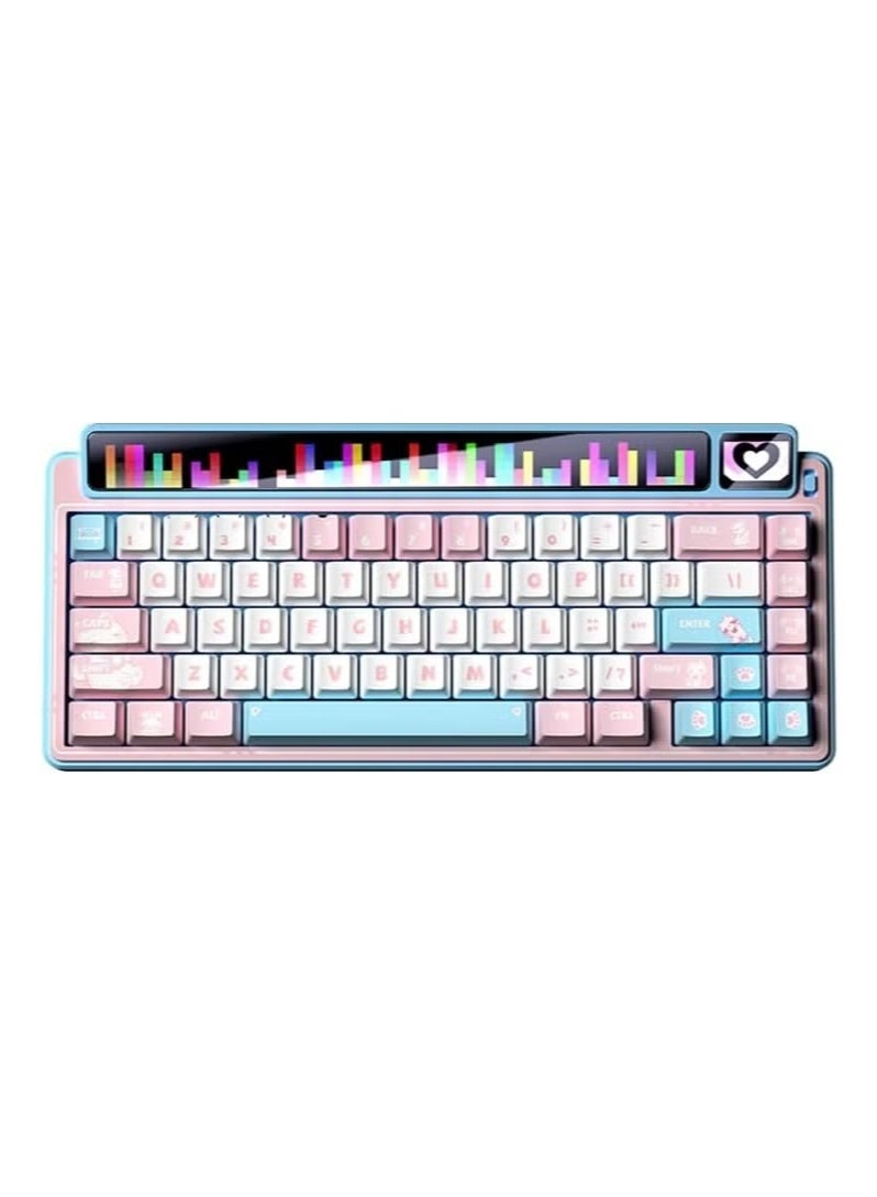Compare AMG65 Mechanical Gaming Keyboard with Dual Display, 65% Wireless Small Custom Keyboard RGB,Bluetooth2.4GWired, Rapid Trigger, Hot Swappable for Windows Laptop PC Mac  PinkBlue at KSA Price