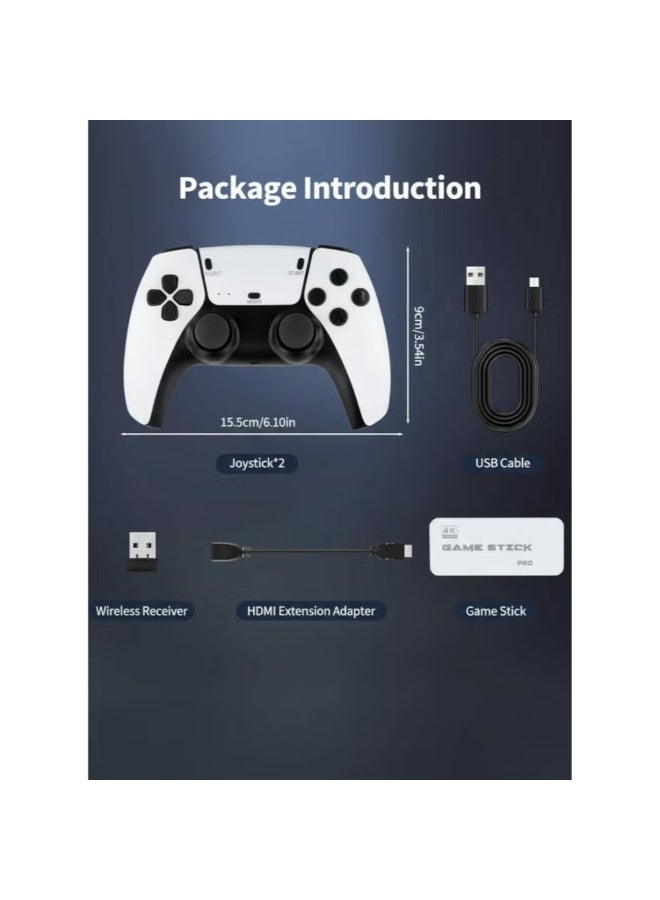 Compare 4K Game Stick Pro with Dual 2.4G Wireless Controllers – Plug u0026 Play Retro Gaming Console with 10,000+ Classic Games at KSA Price